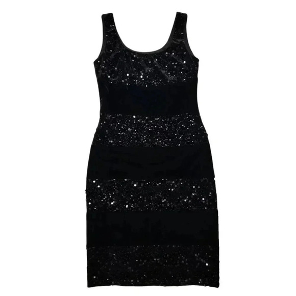 {Joseph Ribkoff} Black Cocktail Black Tie Elegant Velvet Sequins Dress - Picture 2 of 16